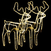 VidaXL Kerstfiguur rendier met bewegende kop 2 st warmwit - afbeelding 2