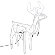 VidaXL Kerstfiguur rendier met bewegende kop 2 st warmwit - afbeelding 3