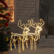 VidaXL Kerstfiguur rendier met bewegende kop 2 st warmwit - afbeelding 1
