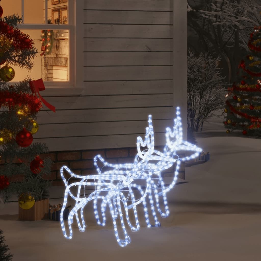 VidaXL Kerstfiguur rendier 2 st 60x30x60 cm koudwit
