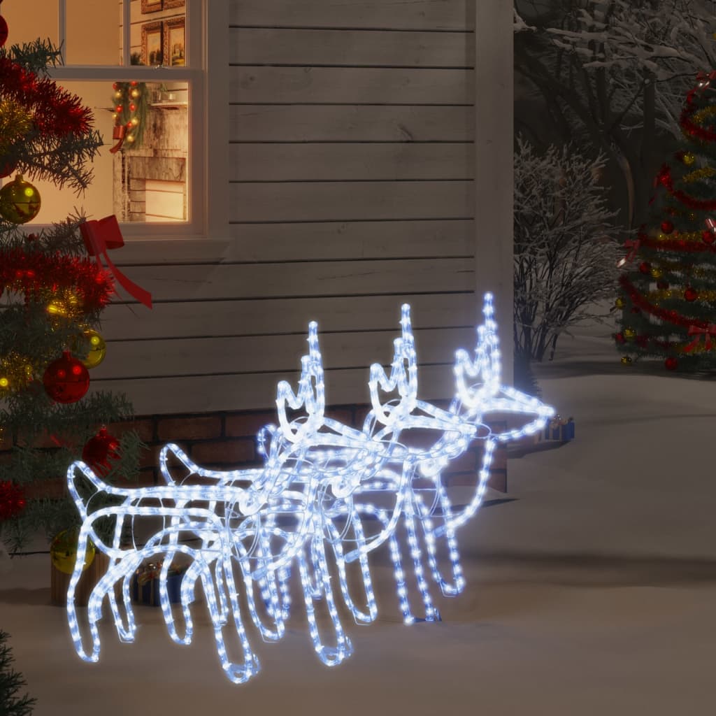 VidaXL Kerstfiguur rendier 3 st 60x30x60 cm koudwit