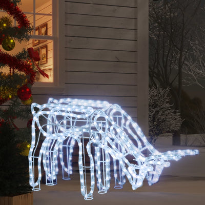 VidaXL Kerstverlichting rendieren 2 st 73x31x45 cm koudwit