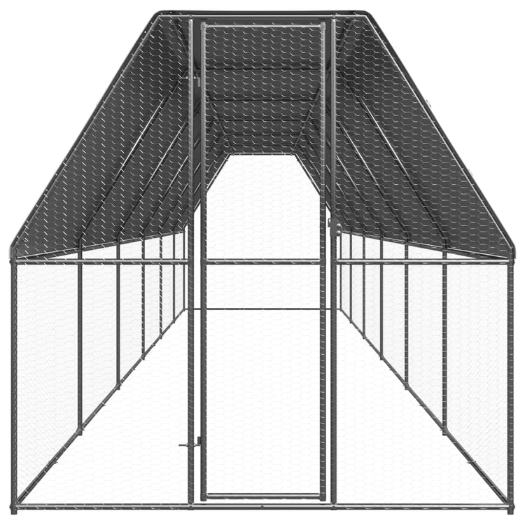 VidaXL Buitenhok voor kippen 2x12x2 m gegalvaniseerd staal