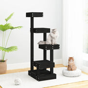 VidaXL Kattenmeubel 45,5x49x103 cm massief grenenhout zwart - afbeelding 1