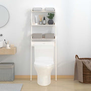 Vidaxl toiletrek 63,5x32x179 cm massief grenenhout wit - afbeelding 3