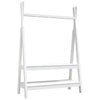 Vidaxl kledingrek 100x45,5x150 cm massief grenenhout wit