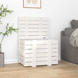 Vidaxl opbergbox 58x40,5x42 cm massief grenenhout wit - afbeelding 1