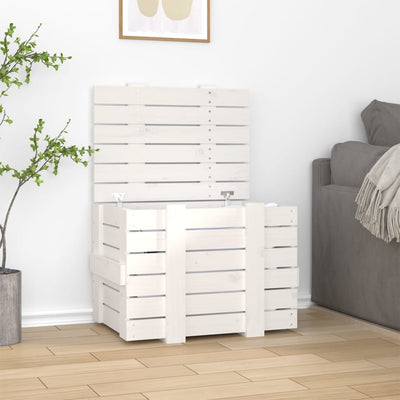 Vidaxl opbergbox 58x40,5x42 cm massief grenenhout wit