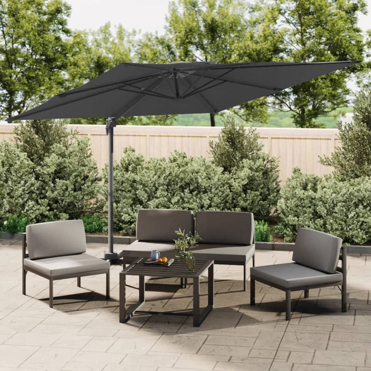 Vidaxl zweefparasol met dubbel dak 300x300 cm antracietkleurig