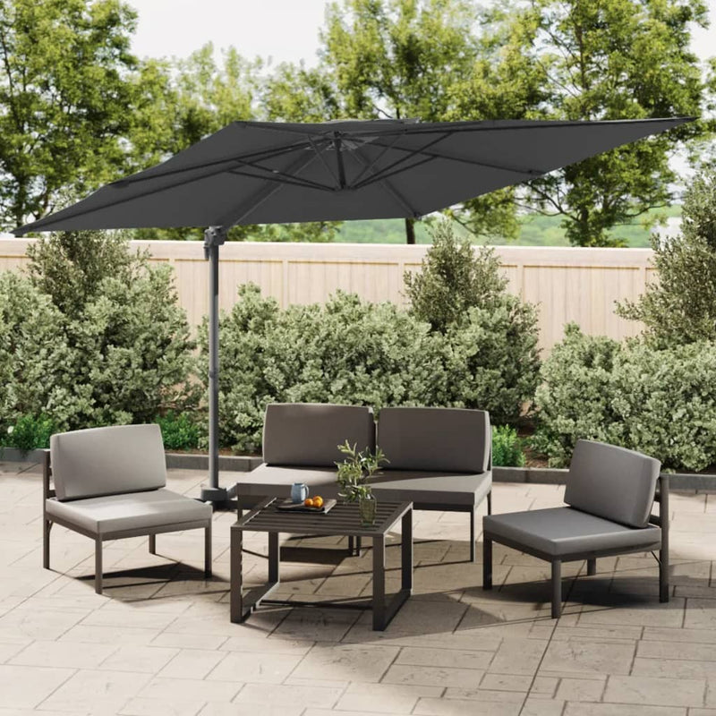 Vidaxl zweefparasol met dubbel dak 300x300 cm antracietkleurig