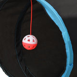 Vidaxl kattentunnel 4-voudig 25 cm polyester zwart en blauw - afbeelding 3
