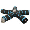 Vidaxl kattentunnel 5-voudig 25 cm polyester zwart en blauw
