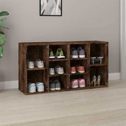 Vidaxl schoenenbank 103x30x55 cm bewerkt hout gerookt eikenkleurig - afbeelding 1