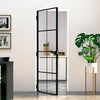Vidaxl binnendeur 76x201,5 cm gehard glas en aluminium smal zwart