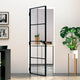 Vidaxl binnendeur 76x201,5 cm gehard glas en aluminium smal zwart