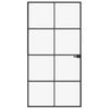 VidaXL Binnendeur 102x201,5 cm gehard glas en aluminium smal zwart