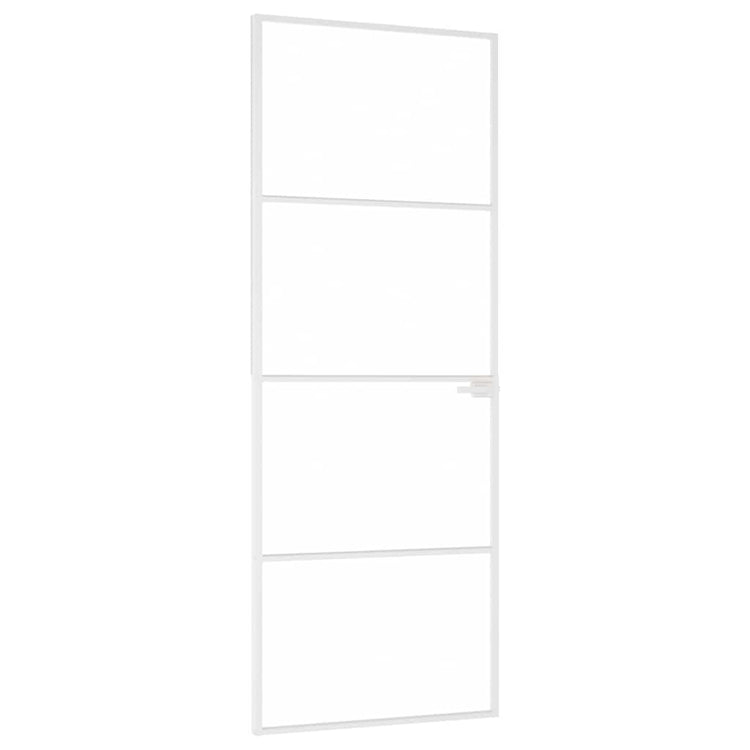 Vidaxl binnendeur 76x201,5 cm gehard glas en aluminium smal wit