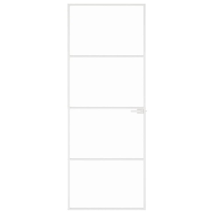 Vidaxl binnendeur 76x201,5 cm gehard glas en aluminium smal wit