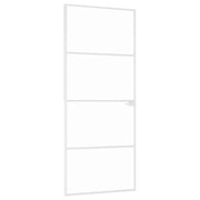 Vidaxl binnendeur 83x201,5 cm gehard glas en aluminium smal wit - afbeelding 2