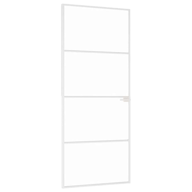 Vidaxl binnendeur 83x201,5 cm gehard glas en aluminium smal wit