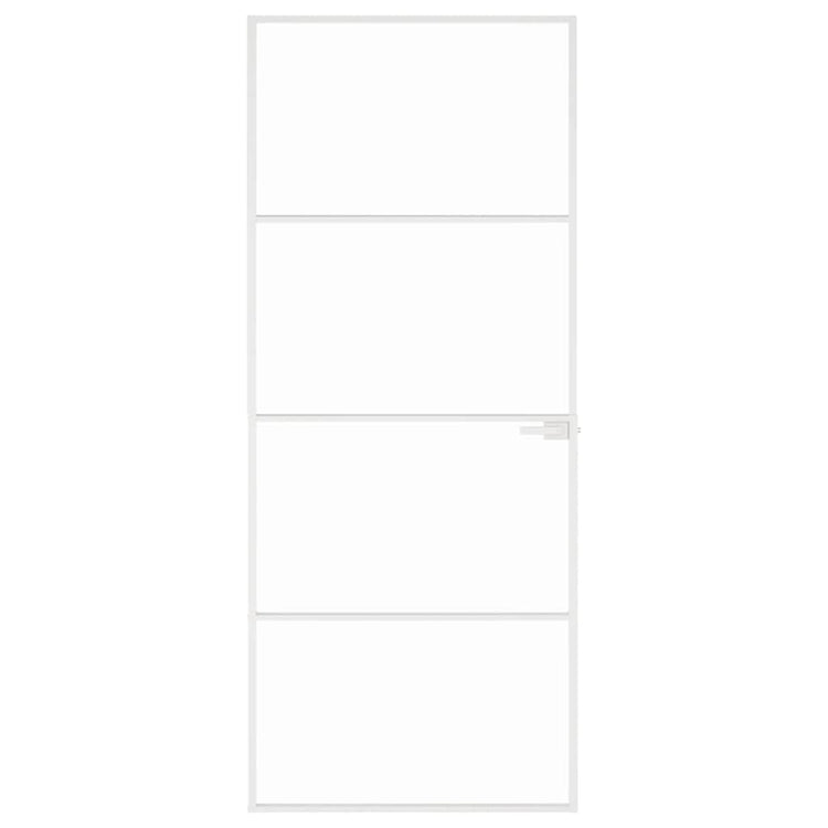 Vidaxl binnendeur 83x201,5 cm gehard glas en aluminium smal wit