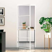 Vidaxl binnendeur 83x201,5 cm gehard glas en aluminium smal wit - afbeelding 1