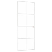 Vidaxl binnendeur 76x201,5 cm gehard glas en aluminium smal wit - afbeelding 2