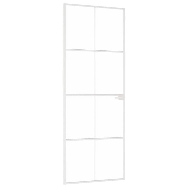 Vidaxl binnendeur 76x201,5 cm gehard glas en aluminium smal wit