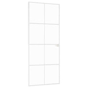 Vidaxl binnendeur 83x201,5 cm gehard glas en aluminium smal wit - afbeelding 2