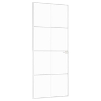 Vidaxl binnendeur 83x201,5 cm gehard glas en aluminium smal wit