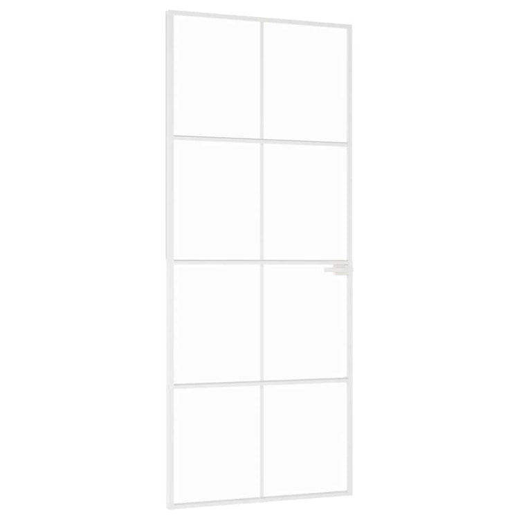 Vidaxl binnendeur 83x201,5 cm gehard glas en aluminium smal wit