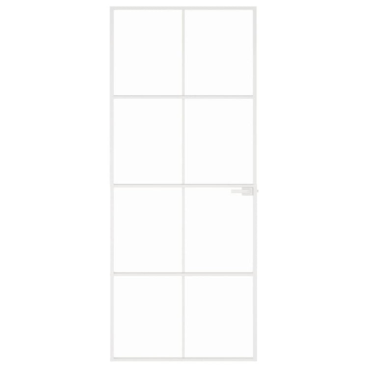 Vidaxl binnendeur 83x201,5 cm gehard glas en aluminium smal wit