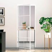 Vidaxl binnendeur 83x201,5 cm gehard glas en aluminium smal wit - afbeelding 1
