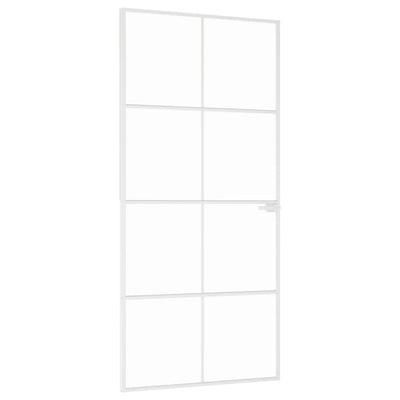 Vidaxl binnendeur 93x201,5 cm gehard glas en aluminium smal wit