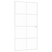 VidaXL Binnendeur 102x201,5 cm gehard glas en aluminium smal wit - afbeelding 2