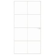 VidaXL Binnendeur 102x201,5 cm gehard glas en aluminium smal wit - afbeelding 3