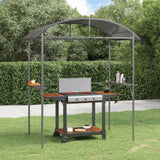 Vidaxl barbecuepaviljoen met zijplanken 220x115x230 cm staal antraciet - afbeelding 1