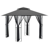 Vidaxl prieel met zijwanden 300x300x270 cm staal antracietkleurig - afbeelding 2