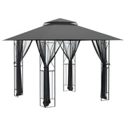 Vidaxl prieel met zijwanden 300x300x270 cm staal antracietkleurig - afbeelding 2