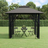 Vidaxl prieel met zijwanden 300x300x270 cm staal antracietkleurig - afbeelding 1