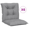 Vidaxl tuinstoelkussens 6 st lage rug 100x50x7 cm stof grijs