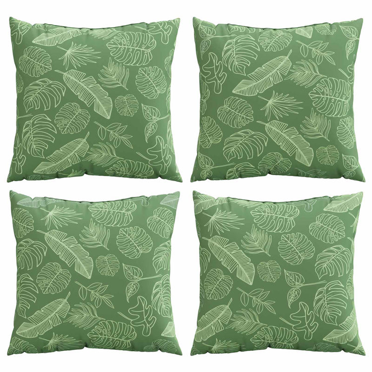 Vidaxl spreidkussens blad 4 pcs bladpatroon 40 x 40 cm polyester stof