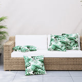 Vidaxl bankkussens 4 st bladpatroon 60x60 cm stof - afbeelding 1