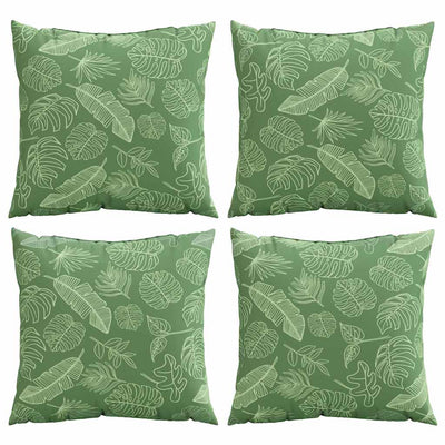 Vidaxl spreidkussens 4 st polyester stof bladpatroon 60 x 60 cm