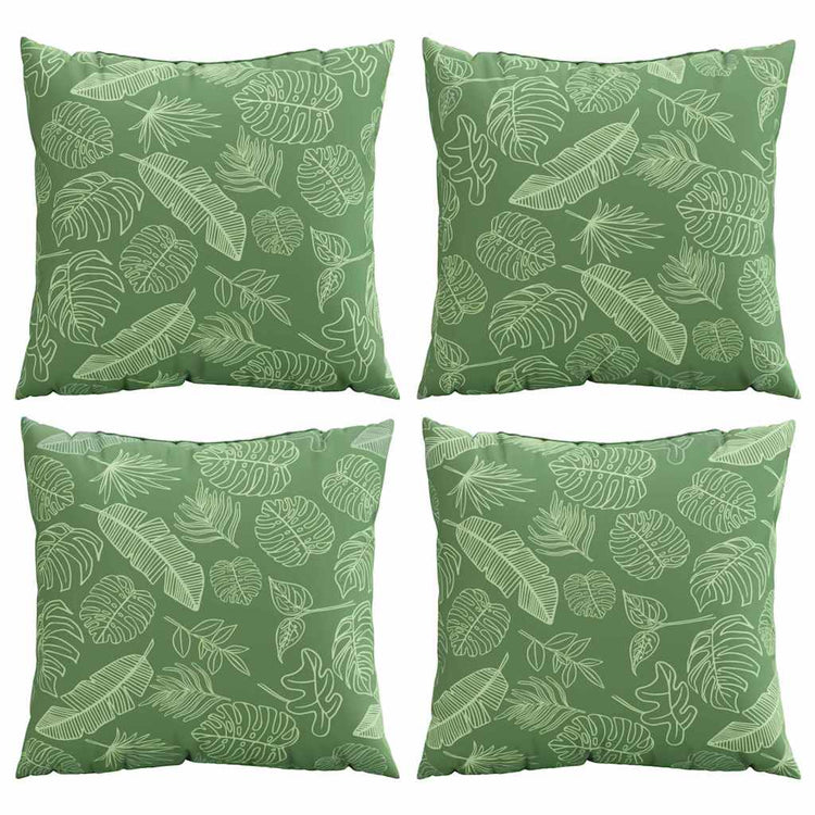 Vidaxl spreidkussens 4 st polyester stof bladpatroon 60 x 60 cm
