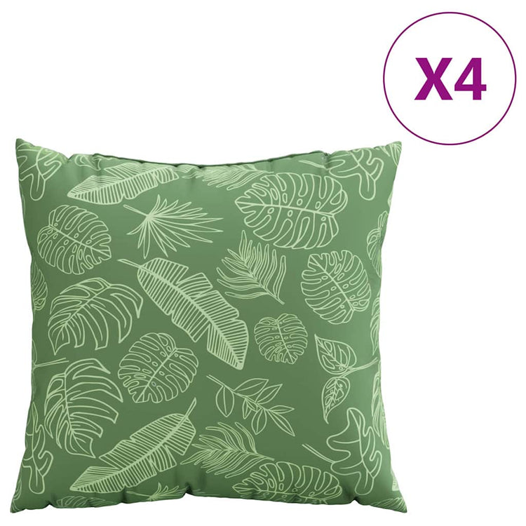 Vidaxl spreidkussens 4 st polyester stof bladpatroon 60 x 60 cm