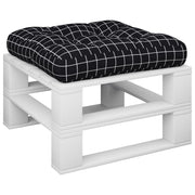 Vidaxl palletkussen ruitpatroon 50x50x12 cm stof zwart - afbeelding 3