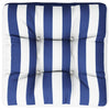 Vidaxl palletkussen gestreept 60x60x12 cm stof blauw en wit