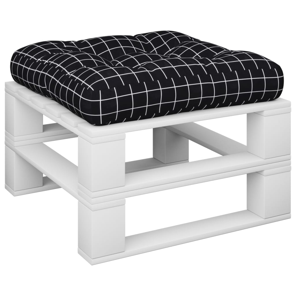 Vidaxl palletkussen ruitpatroon 60x60x12 cm stof zwart