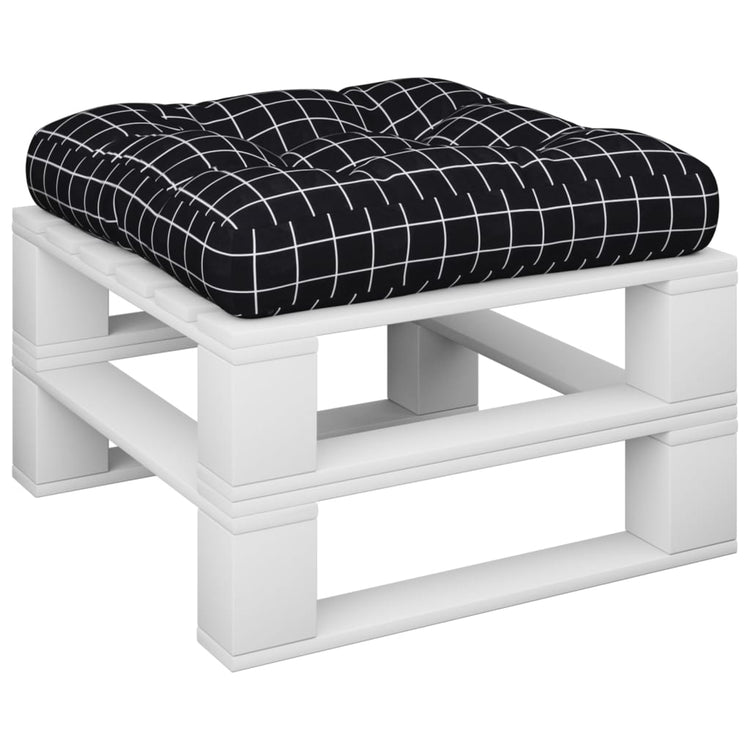 Vidaxl palletkussen ruitpatroon 60x60x12 cm stof zwart